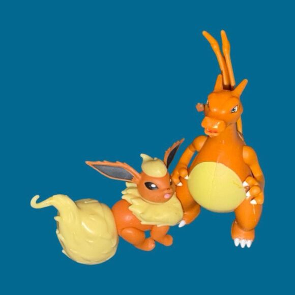 Jazwares PoKéMoN Battle Feature Charizard Evee Flaron Deluxe Figures 4.5’ A31 - Picture 7 of 11